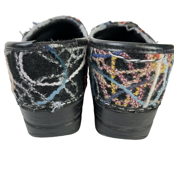 DANSKO Confetti Wool Multi-Colored Clogs Black Scribble Professional Shoes sz 38 - Picture 6 of 16